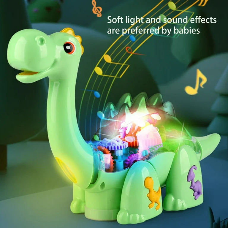 Electric Transparent Gear Dinosaur Toy with Music & Lights β Brachiosaurus for Kids (3β5 Years)