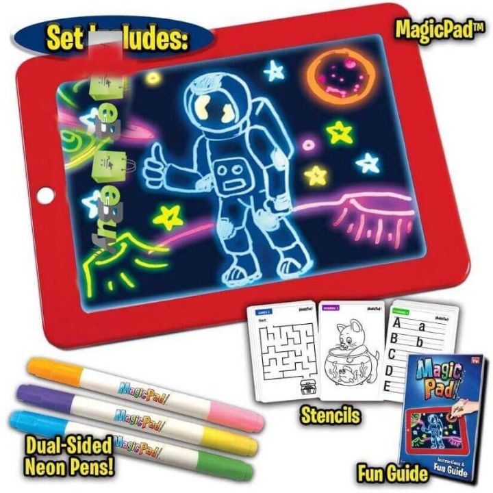 3D Magic Drawing Pad for Kids β 8 Light Effects Glow Sketch Tablet with Pens