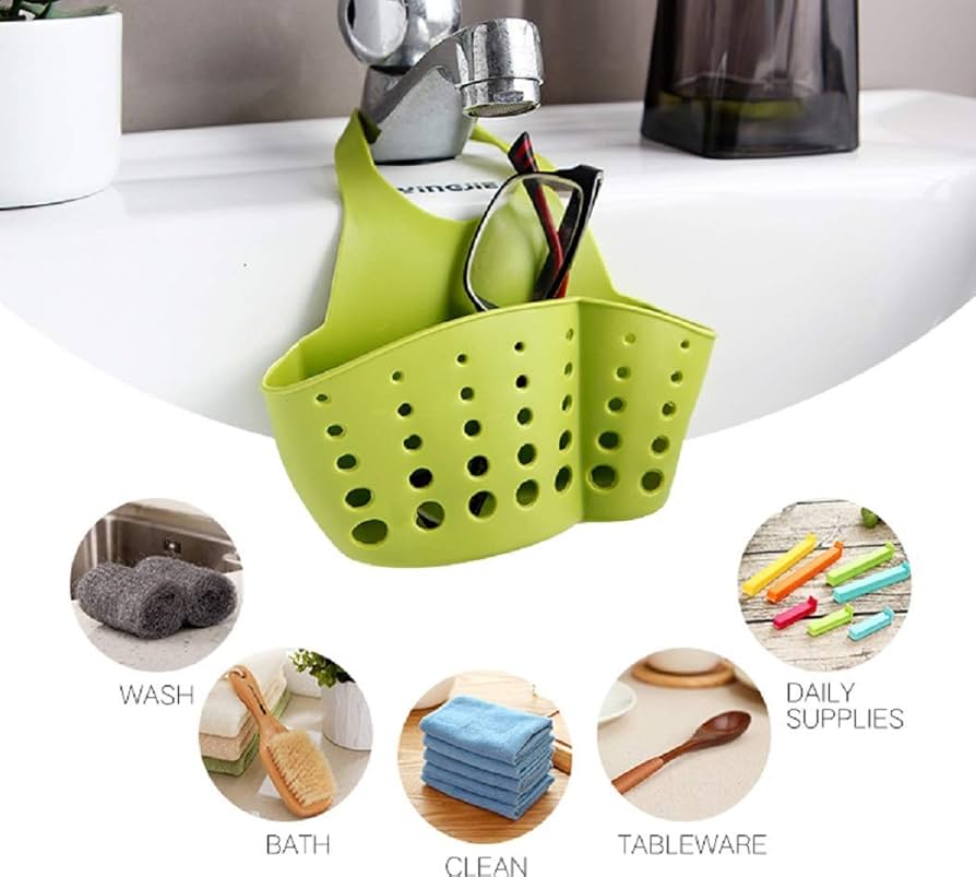 (Pack of 3) Kitchen Bathroom Sponge Soap Water Draining Hanging Plastic Holder Organizer