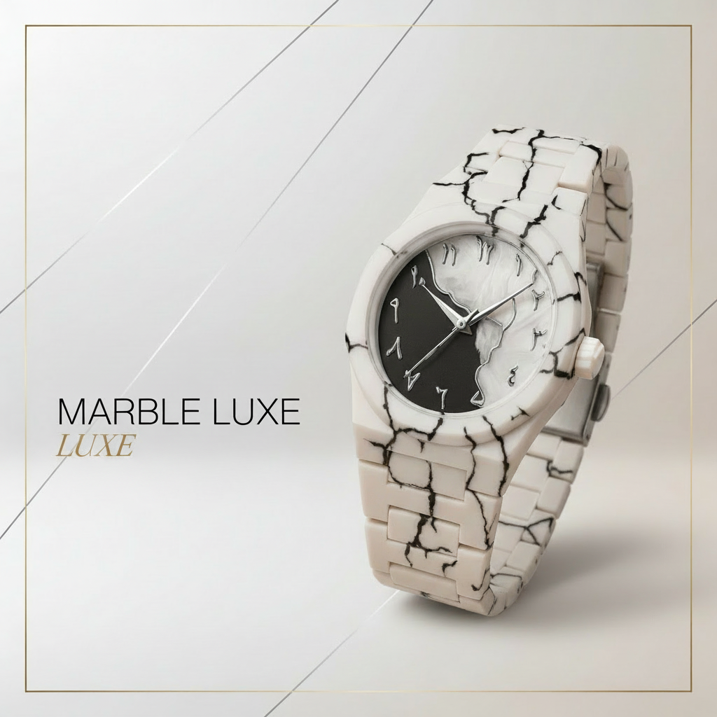 White Classic Arabic Aura β Marble Storm Edition