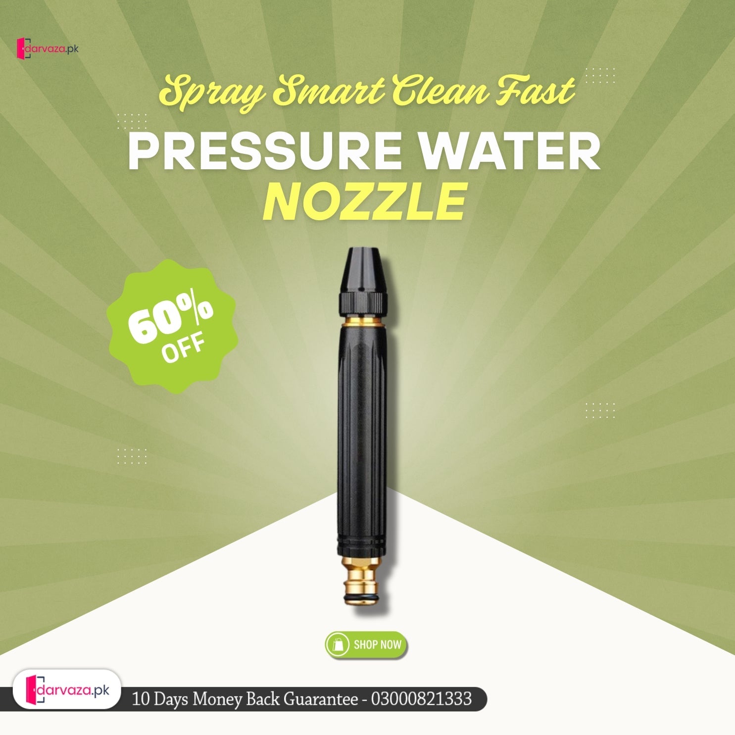 Mega Sale Offer - Imported High Quality Professional Pressure Water Nozzle with Metal Hose Rs 799