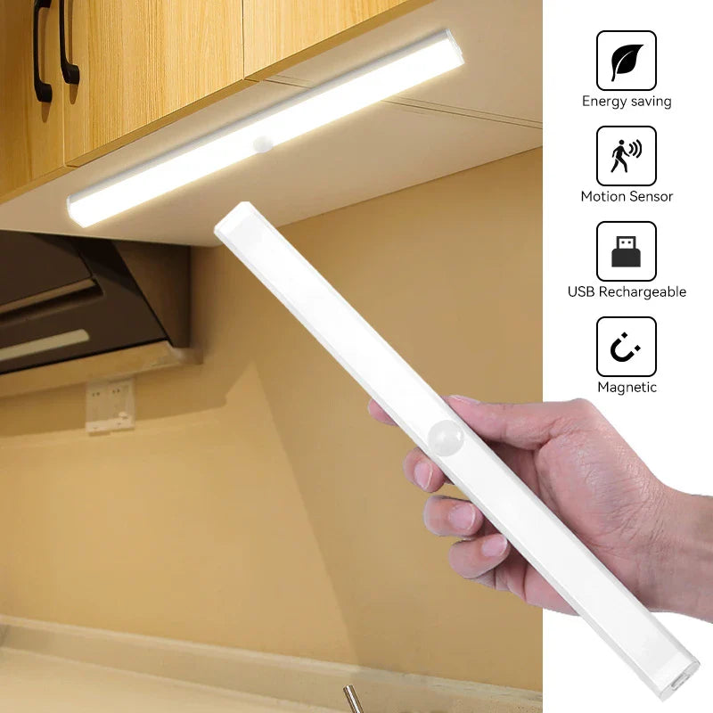 Portable Wireless USB Rechargeable Sensor Light Infrared Magnetic Induction LED Light Adaptable to Stick Under The Bed, Bathroom Closet, Living Room and Any Other Place