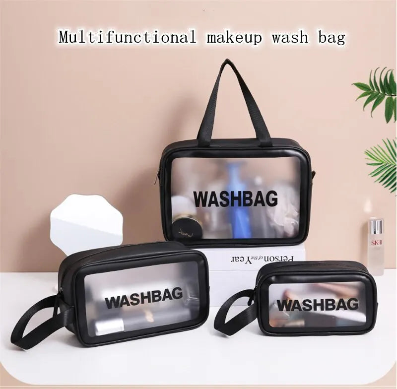 Clear Travel Toiletries Bag | Waterproof Cosmetic Makeup Wash Bag