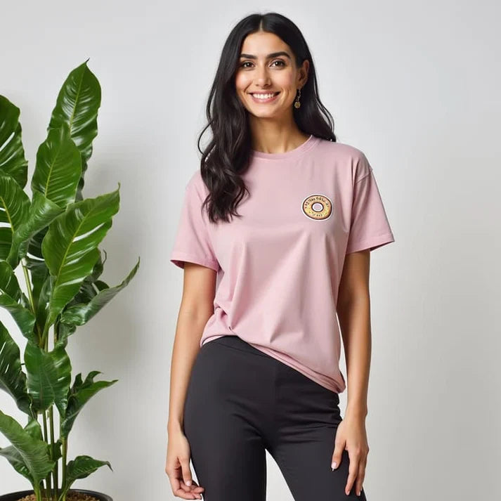 Pink Donut Drip Printed Shirt and Black Trouser