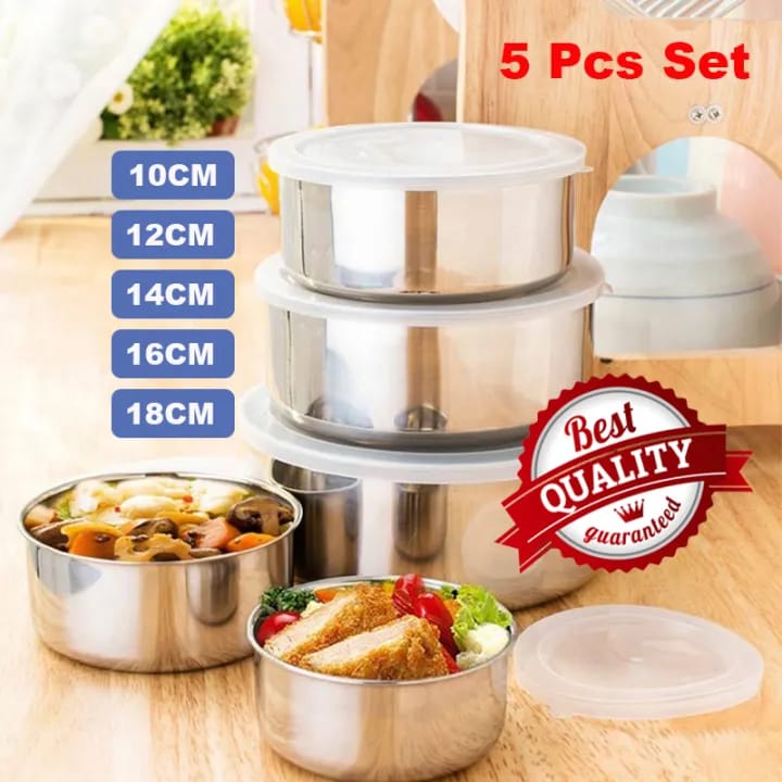 Fresh Box Set 5-Piece | Stainless Steel Food Storage Containers