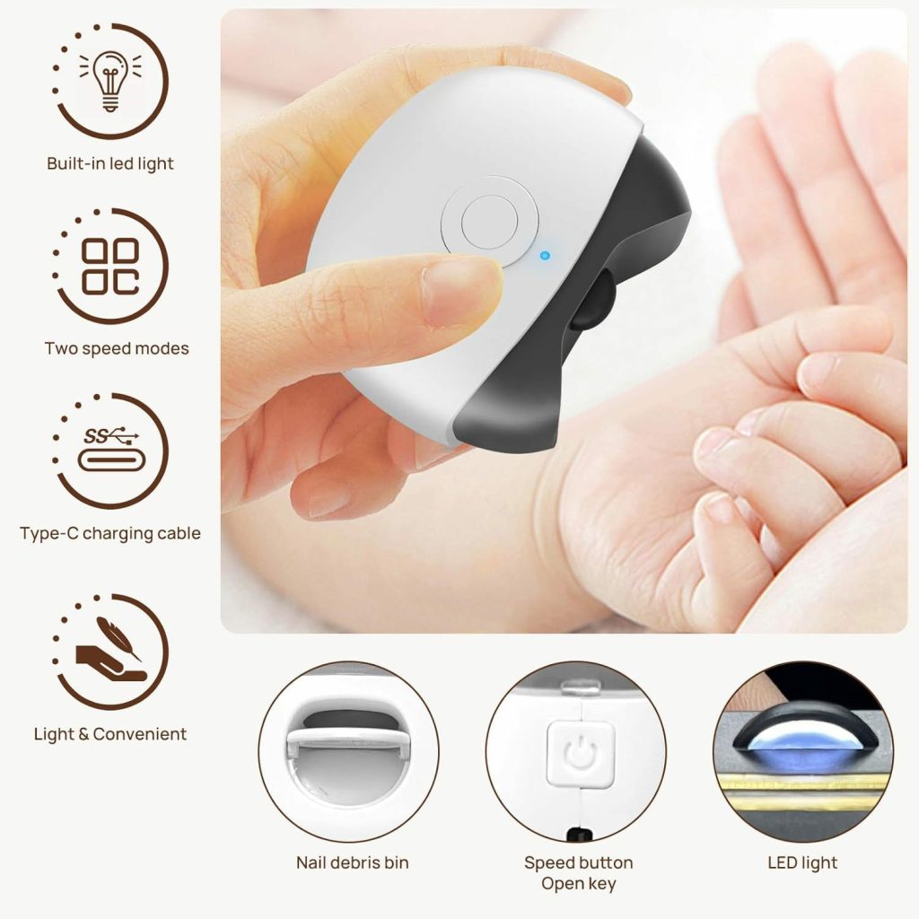 Adjustable USB Rechargeable Anti Pinch Automatic Electric Nail Clipper for Baby and Adult Use