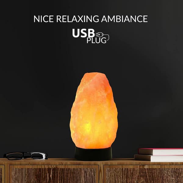 Natural Himalayan Salt Lamp USB Powered Air Purifier Healing Night Light for Relaxation and Home Decor