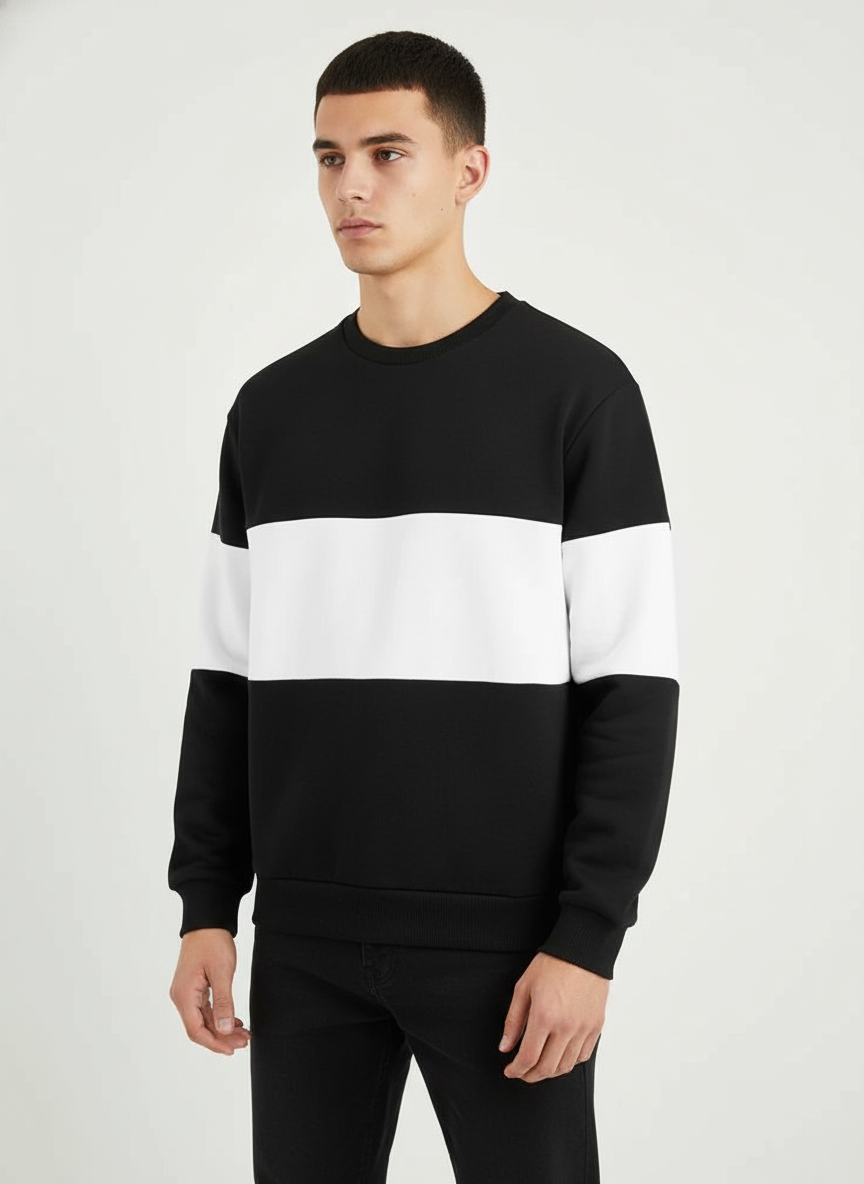 Zebra Black and White Block Sweatshirt