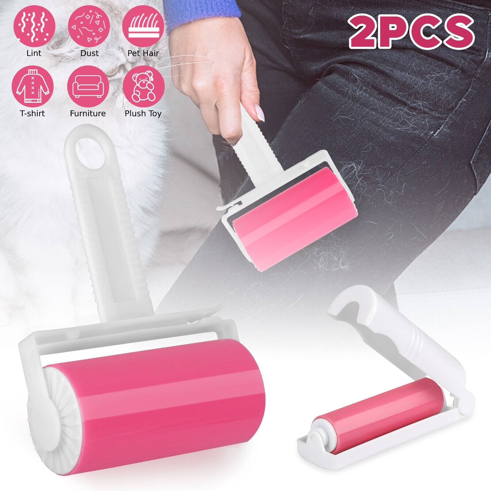 (2 Pc) Sticky Master Lint Roller Itβs Tapeless, Washable, and Reusable for Lint Remove
