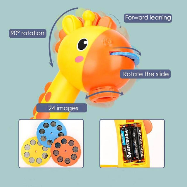 Cute Duck Shape Drawing Projector With Light Music with 12 Markers Toy For Kids