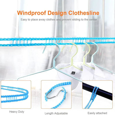 15 Meter Windproof Non-Slip Clothesline Rope