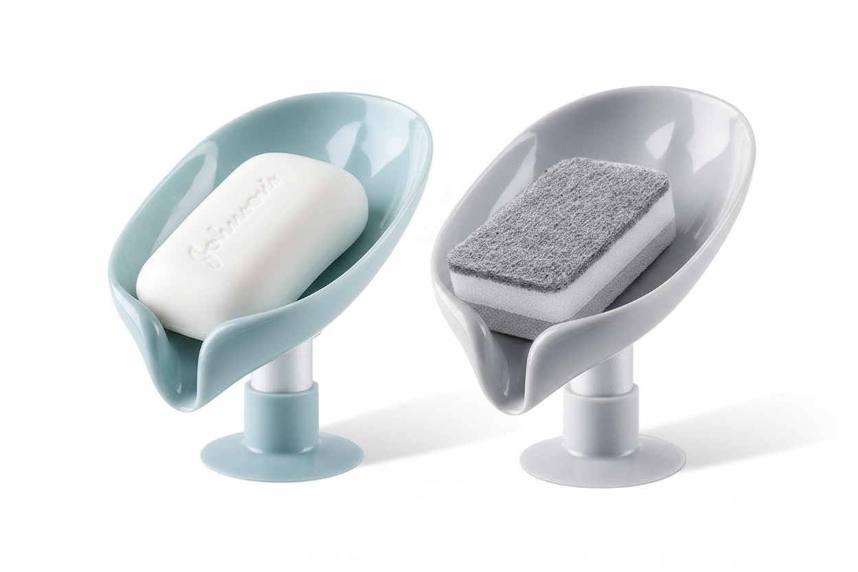 Buy 2 Get 3 Free (5 Pcs) Hydraulic Soap Holder Dish in Leaf Shape for Liquid Draining