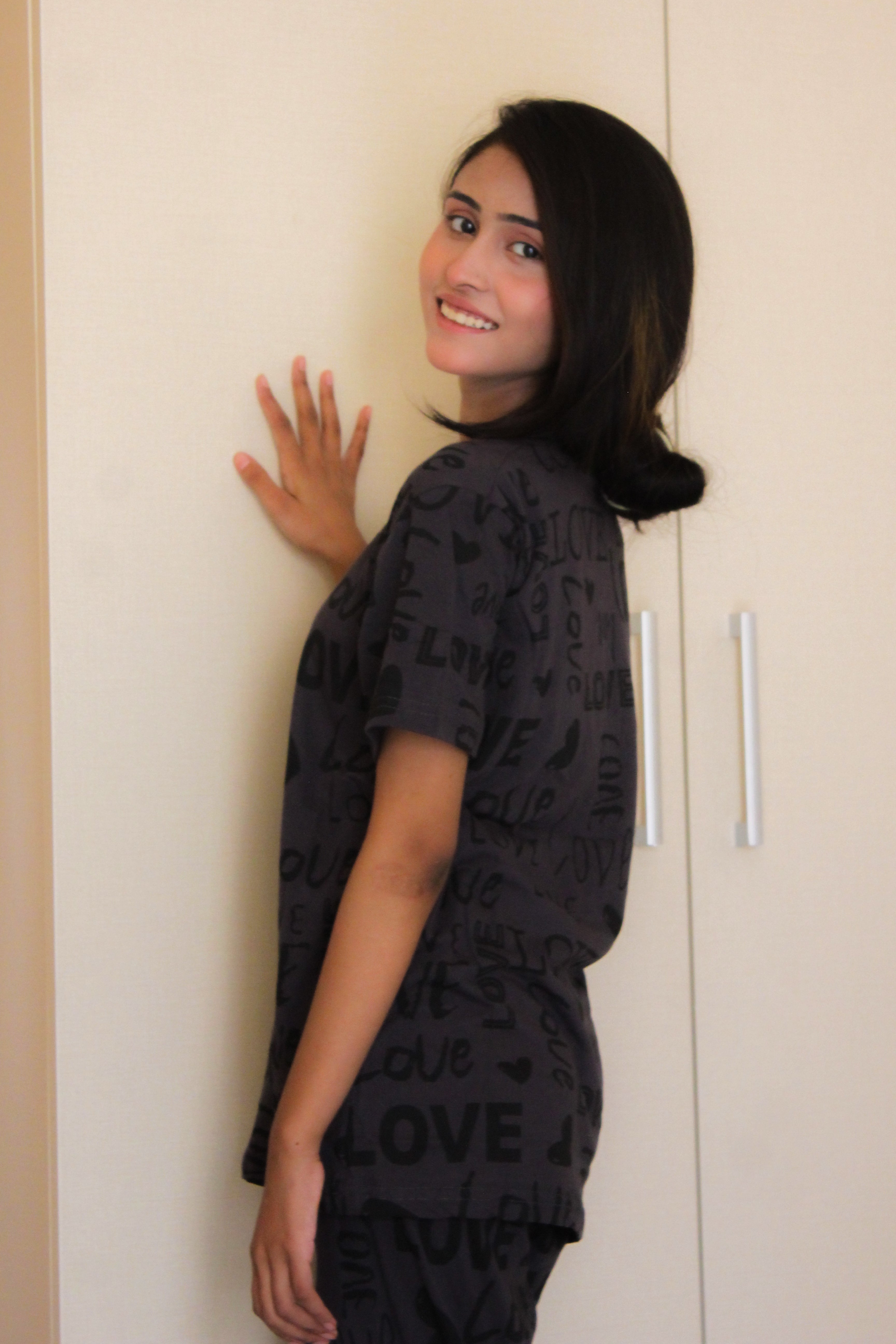 Gray Love Printed Shirt and Trouser Nightwear