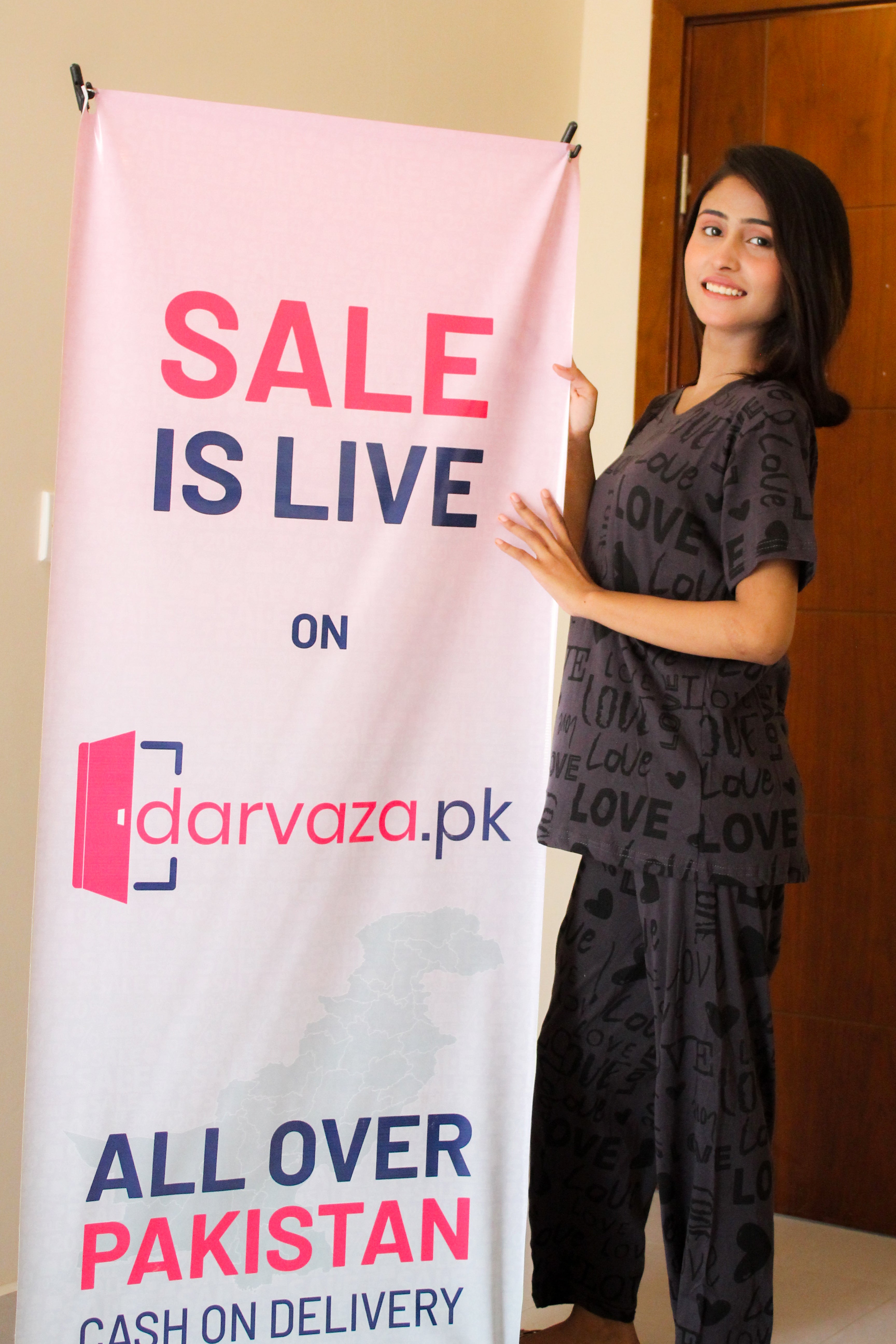 Gray Love Printed Shirt and Trouser Nightwear