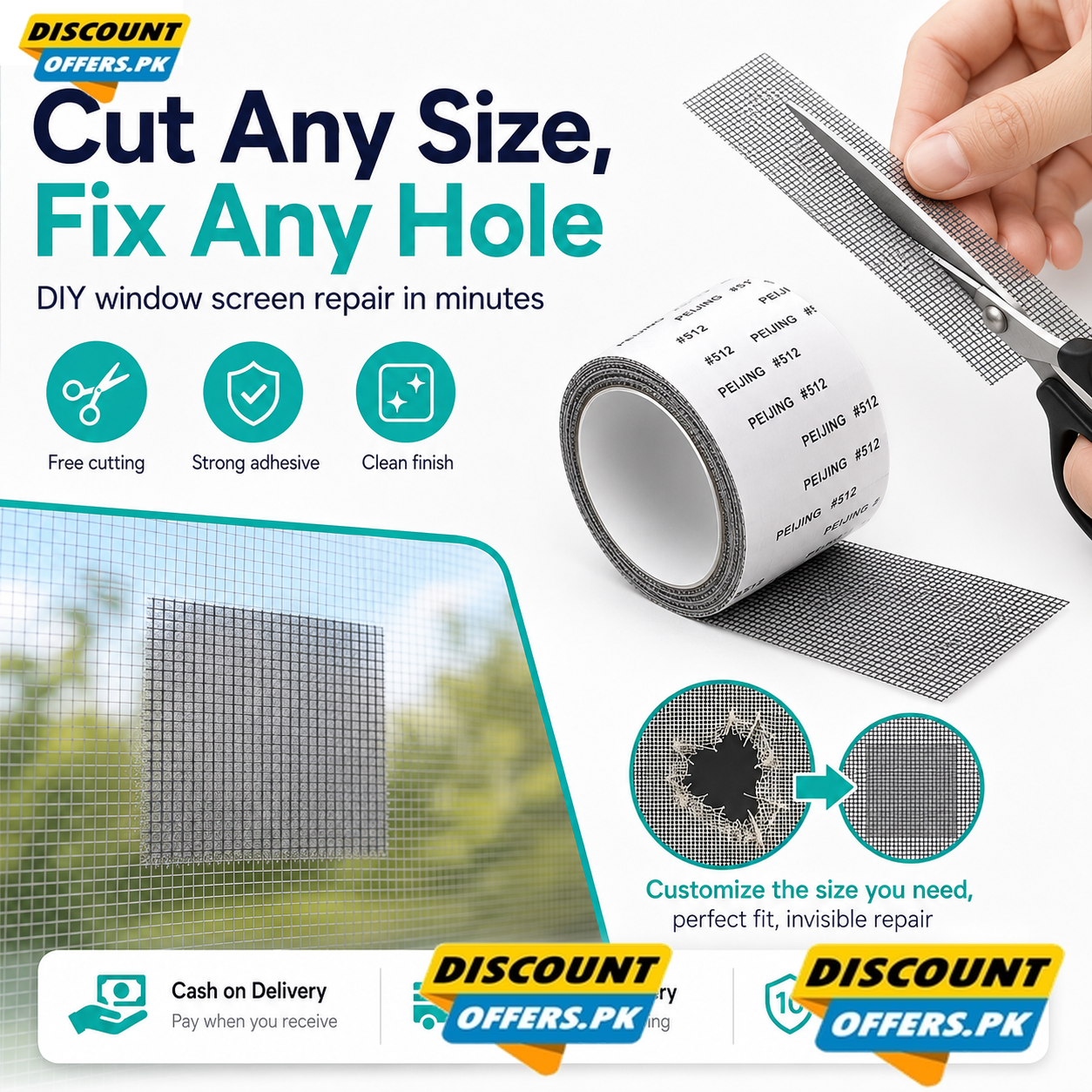 Strong Self Adhesive Window Net Screen Repair Patch Tape For Covering Up Holes Tears Anti Insect Mosquito Mesh