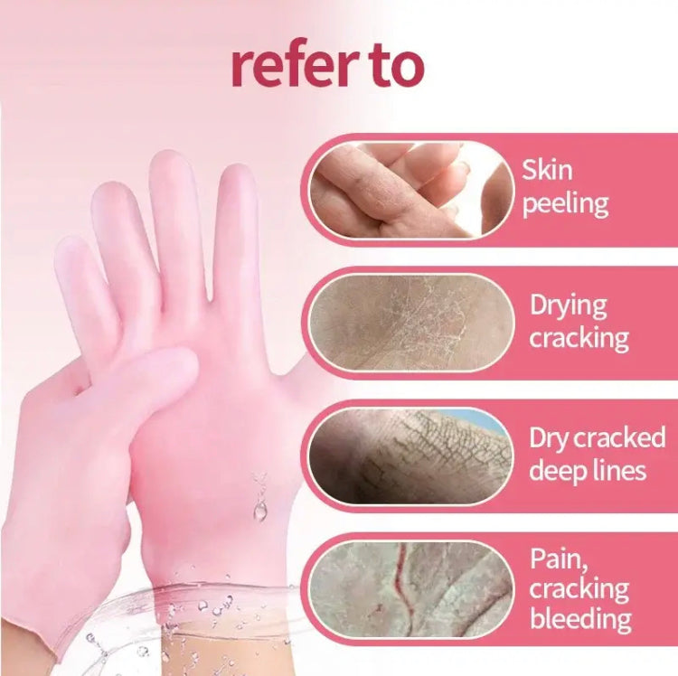 1 Pair Silicone Moisturizing Lotion Gel Gloves For Eczema and Rough Dry Skin Treatment