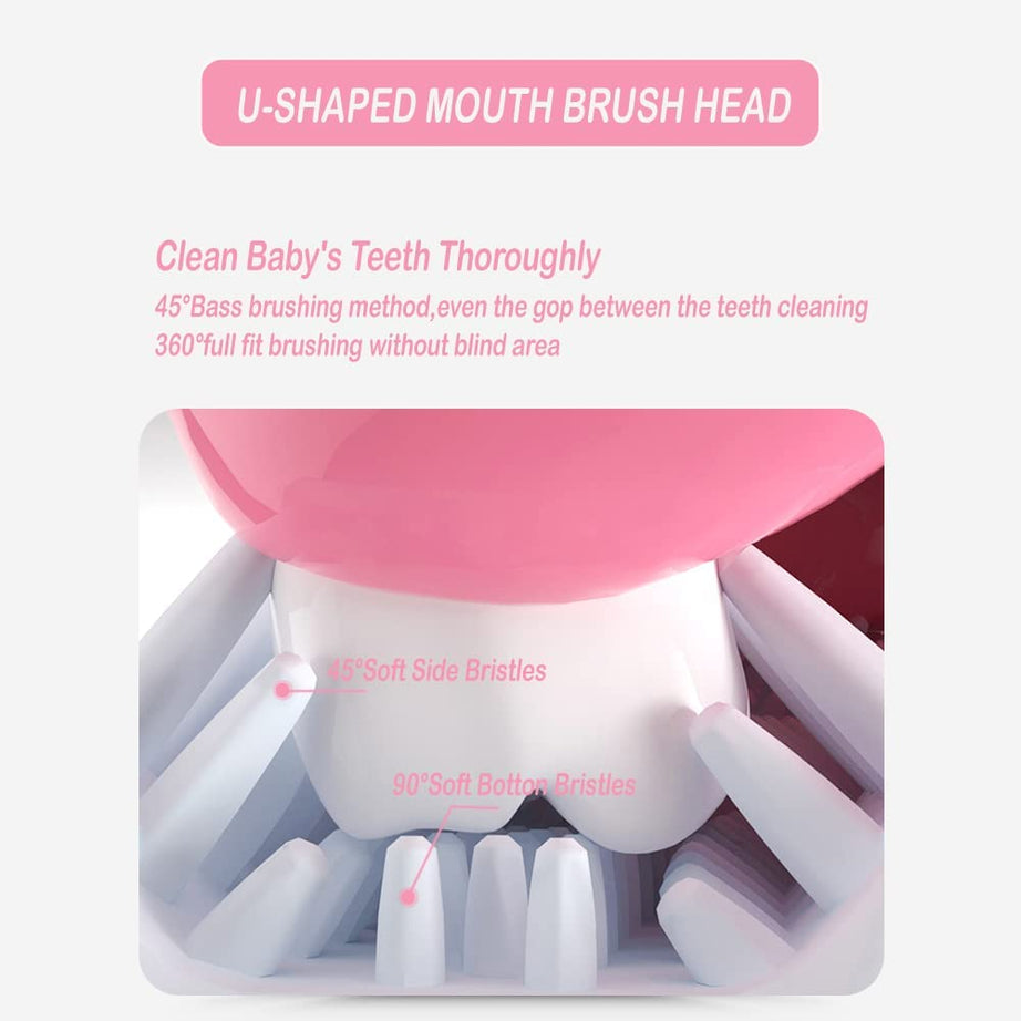 U Shaped Silicon Toothbrush for kids with Soft Bristle 360 Degrees