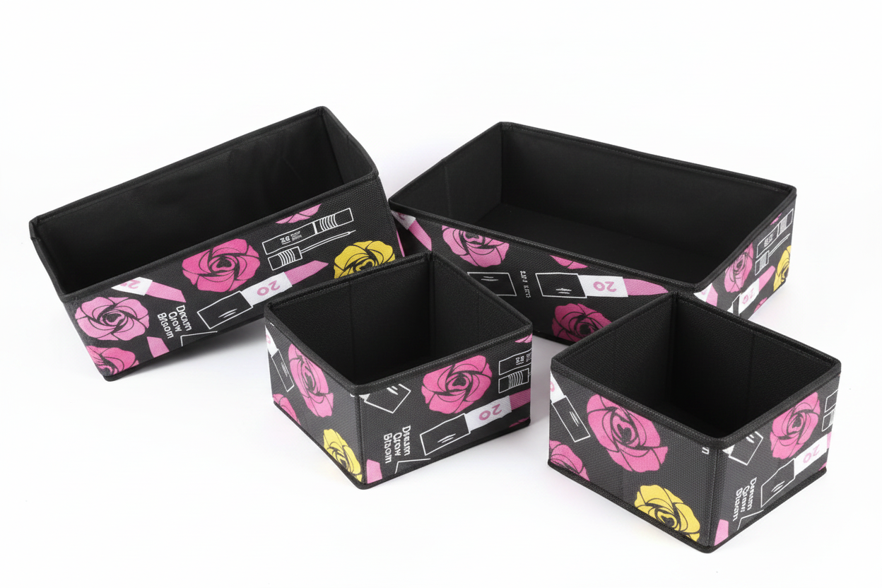 Storage Box Organizer Set of 3 for Wardrobe &amp; Dressers, Fabric Boxes, Foldable, Drawer Organizer, Drawer Box, Laundry Sorting
