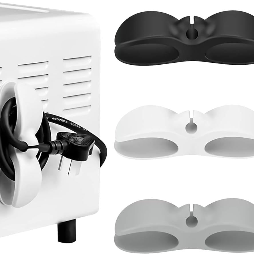 (Pack of 2) Wire Cable Organizer Clip Adhesive Cord Storage Wrapper Winder