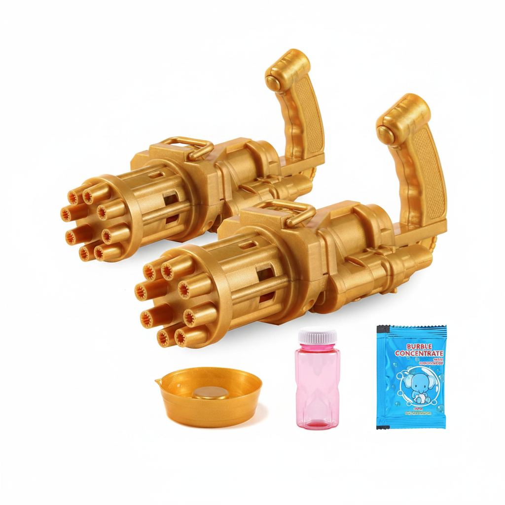 Automatic Gatling Bubble Gun Toys Electric Bubble Machine With Eight Hole Huge Amount Rotary Tube Bubble Machine For Kids Fun