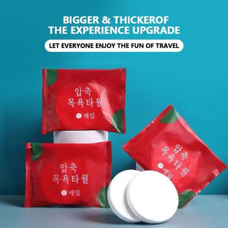 Pack of 3 Compressed Bath Towel for Travel and Quick-Drying with strong absorption 70 by 140 cm