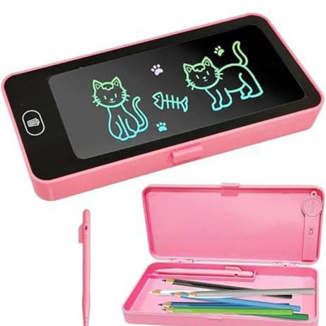 LCD Writing Tablet Pencil Box – Smart Drawing Board & Stationery Case for Kids (Value Pack)