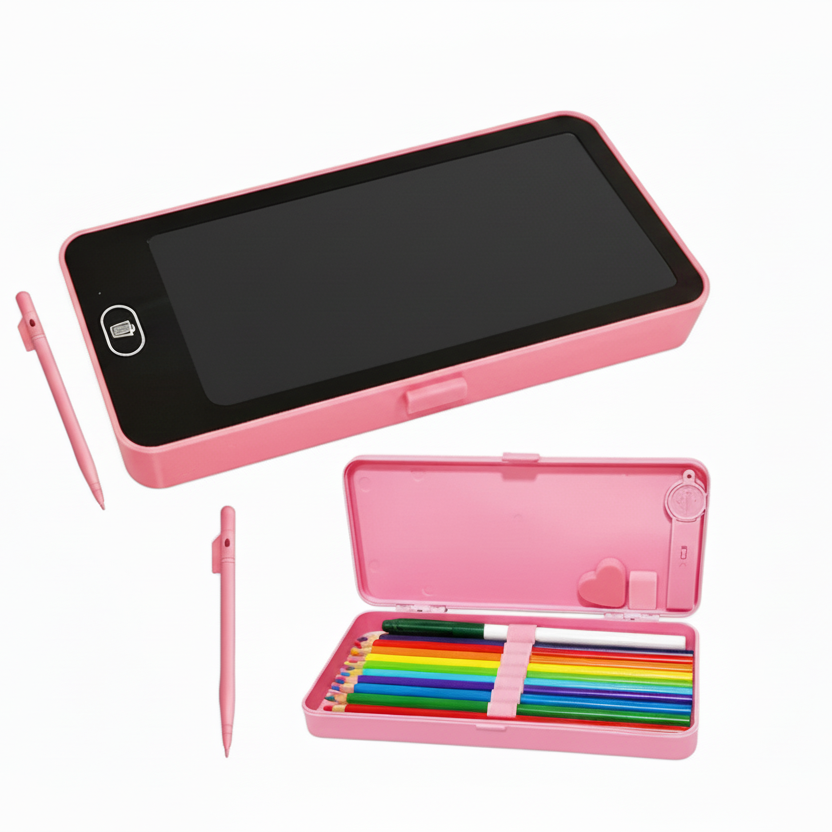 LCD Writing Tablet Pencil Box – Smart Drawing Board & Stationery Case for Kids (Value Pack)