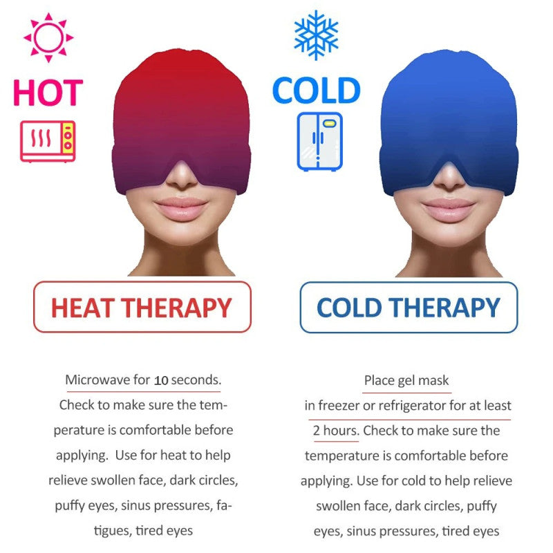 Reusable Hot & Cold Therapy Ice Cap for Migraine, Headache & Stress Relief
