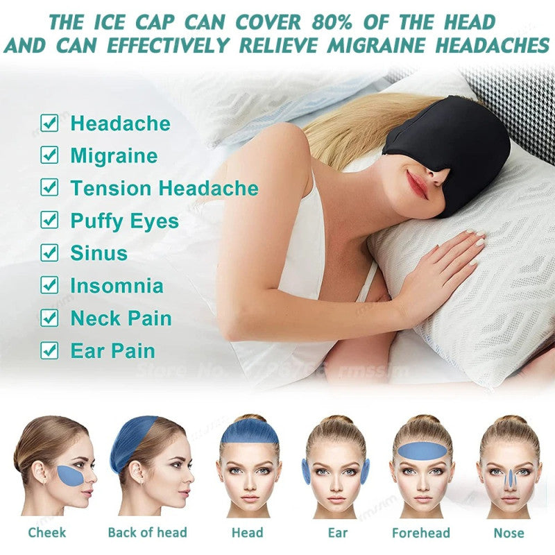 Reusable Hot & Cold Therapy Ice Cap for Migraine, Headache & Stress Relief