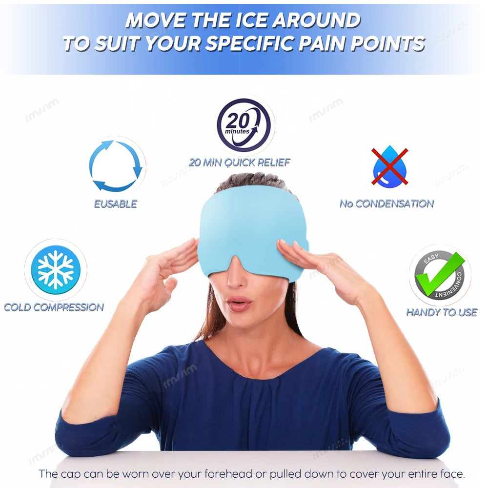Reusable Hot & Cold Therapy Ice Cap for Migraine, Headache & Stress Relief