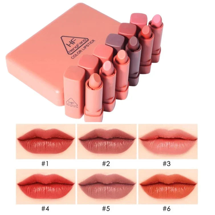 Heng Fang Mini Lipstick (Pack of 6) – Long Lasting Matte Shades