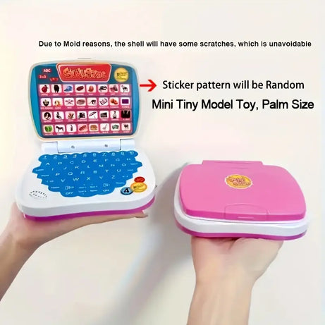 Portable Mini Cell Operated Fun Puzzle Learning Computer Laptop Toy with Educational Content For 3 Years Plus Kids