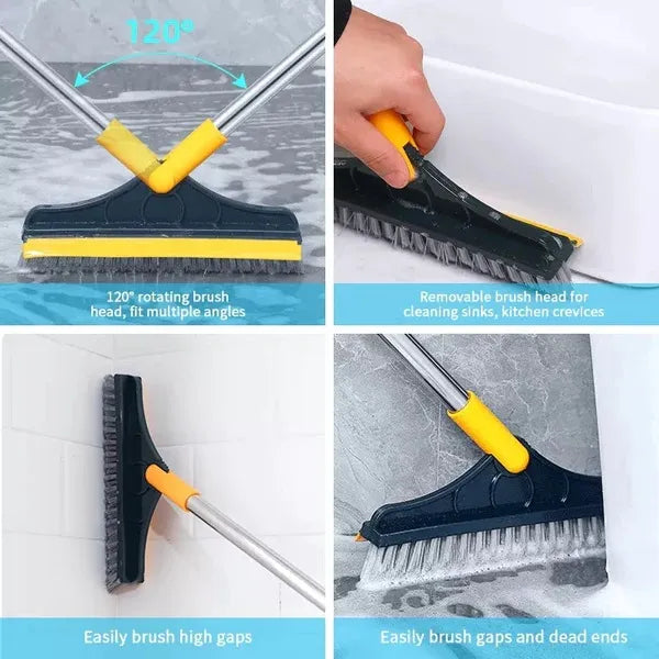 2 in 1 Cleaning Brush Floor Scrub Broom Wiper Scraper