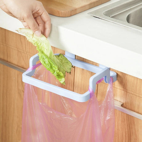 (Pack of 3) Reusable Plastic Bag Holder Rack Over the Cabinet Garbage Container For Kitchen and More