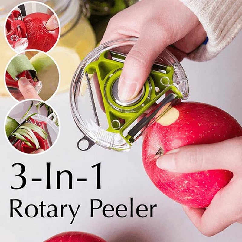 (Pack of 3) Multifunctional 3 in 1 Vegetable and Fruit Peelers with 3 Blades Stainless Steel Shredder Slicer