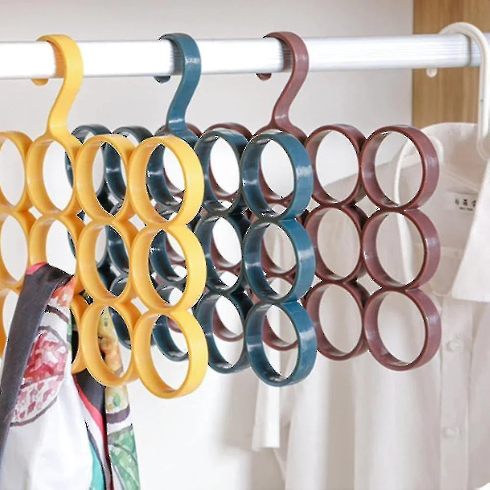 Pack of 4 Triple line Plastic Ring Hanger for Scarf, Shawl, Tie, Belt ...