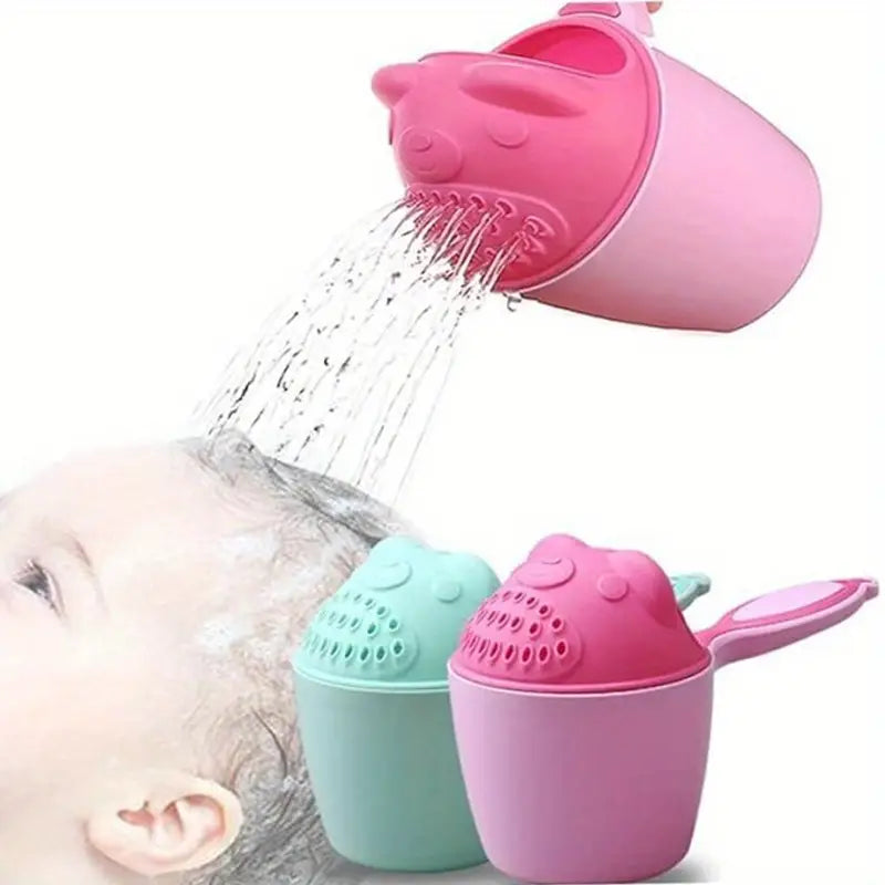 Cartoon Shaped Baby Bath Mug Shower and Holder