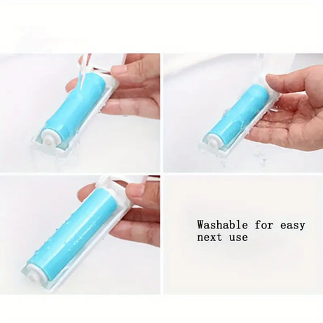 (Pack of 3) Mini Pocket Compact and Portable Lint Roller with Washable Refill