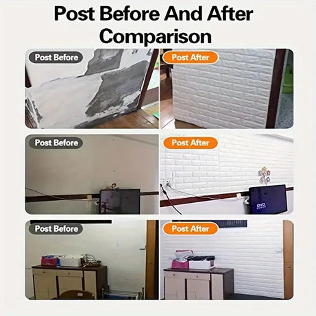 3D Self-Adhesive White Brick Foam Wall Panels and Tile Wallpaper Stickers