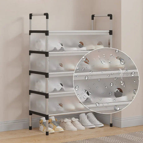 Aluminium Shoe Rack with Dust Proof Cover