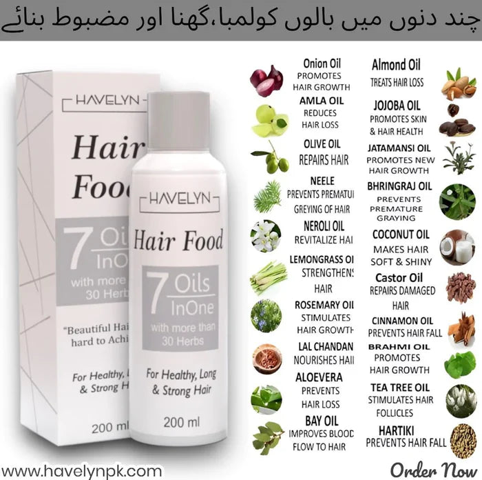 Hair Food Oil 100% Natural 7in1 Oil Mixture with more than 30 Herbs