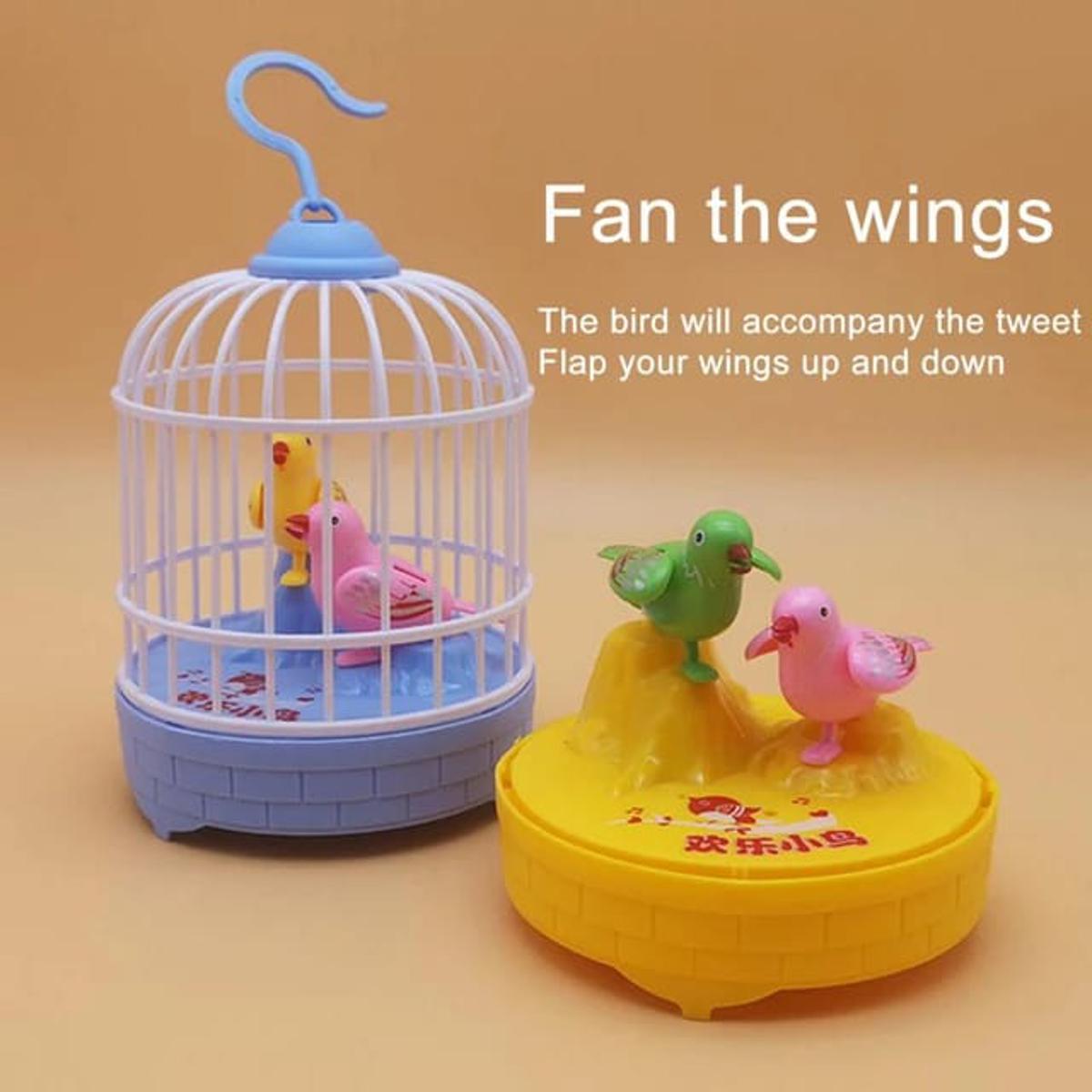 Voice-Controlled Simulation Bird Cage Toy for Kids & Babies – Realistic Pet Toy (Random Colors)