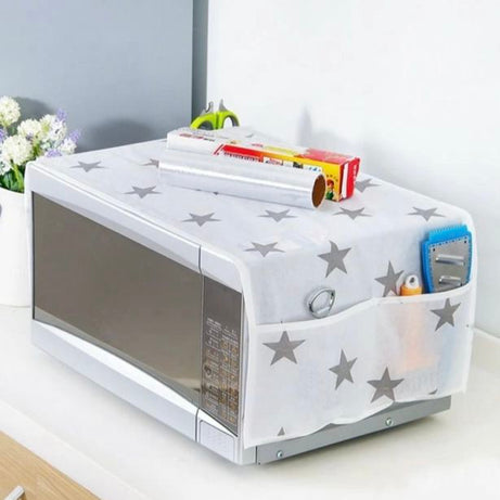 Microwave Oven Cover with Side Storage Pockets