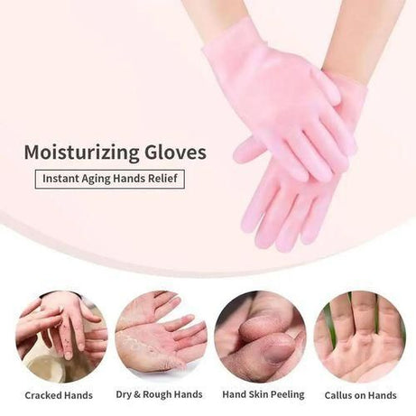 1 Pair Silicone Moisturizing Lotion Gel Gloves For Eczema and Rough Dry Skin Treatment