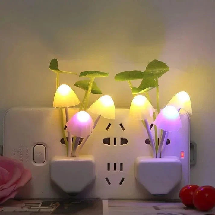 2Pcs Sensor LED Mushroom Night Light