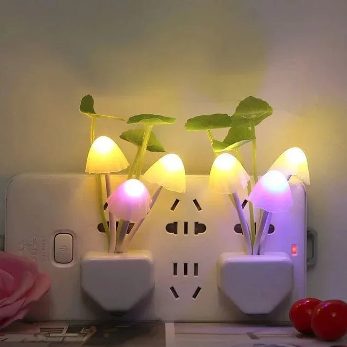 2Pcs Sensor LED Mushroom Night Light