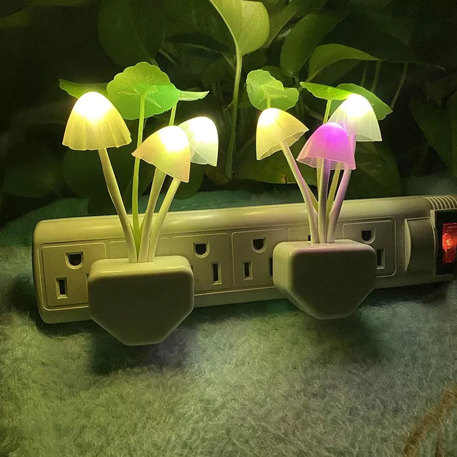 2Pcs Sensor LED Mushroom Night Light