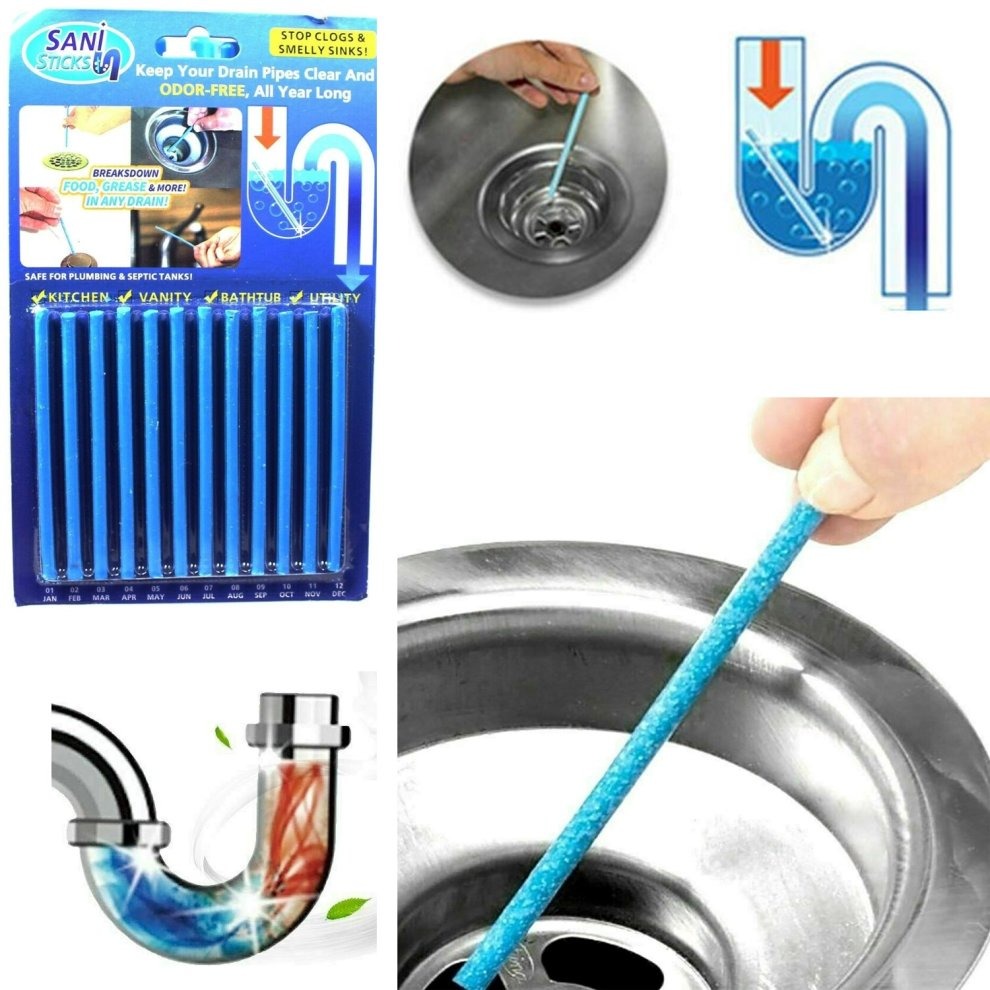 Powerful Sani Sticks Drain Cleaner Prevents Your Drain From Clogging and Foul Odor (48 Sticks)