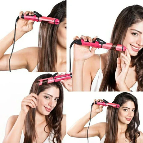 2 in 1 NOVA NHC 2009 Hair Curler and Straightener For Women