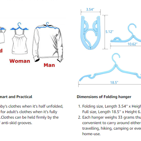 Buy 5 Get 5 Free Portable Folding Clothes Hangers with Slots 10 Pcs